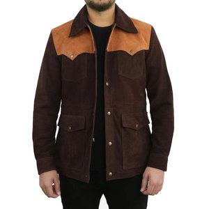 Pakistan Made Classic Workwear Style <b>Men</b> <b>Suede</b> Leather <b>Jacket</b> Multiple Pocket Design With Durable <b>Suede</b> Material - Product Image 1
