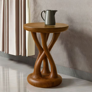 Taburetes de madera maciza Taburetes redondos pequeños de alta calidad Diseño otomano Calidad garantizada para dormitorio Hotel Apartamento - Product Image 2