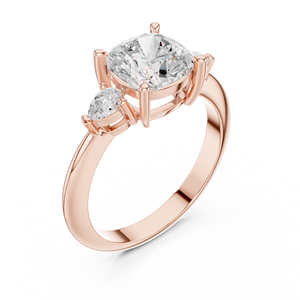 Anillo de Compromiso de Lujo para Mujer, Oro Amarillo de 14K, Corte Cojín de 3 CT con Diamante Cultivado en Laboratorio con Certificación IGI, para Aniversario o Boda - Product Image 3