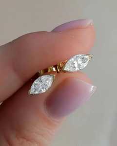 ต่างหูเพชรทรงมาร์คีส์ 0.51 กะรัต เพาะเลี้ยงในห้องปฏิบัติการ ตัวเรือนทองคำแท้ 14K เครื่องประดับชั้นดีสำหรับผู้หญิง ของขวัญวันเกิดสำหรับคนรัก - Product Image 5