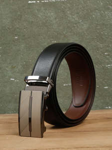 Ceinture automatique en cuir de vachette 2026, de luxe, avec boucle à ardillon et imprimé lettres, logo gravé sur mesure, pour tenue habillée ou décontractée - Product Image 3