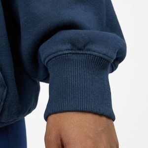 Oversized Crop Hooded <b>Sweatshirt</b> Cartoon <b>Navy</b> Blue Fleece Unisex Regular Sleeve Pocket Design Spring Digital Printing - Product Image 6