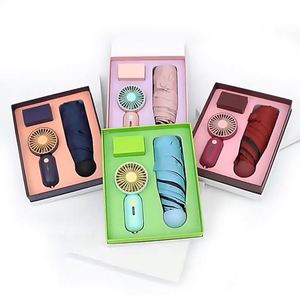 Design Usb Rechargeable Mini Portable Fan With Rain Uv Umbrella Advertise Business <b>Gift</b> Box Custom Umbrella <b>Gift</b> Set - Product Image 5