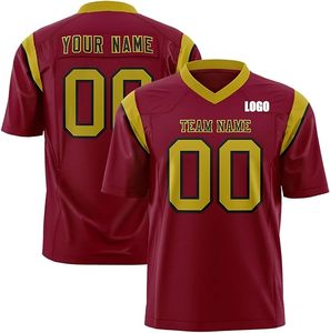 เสื้อฟุตบอลอเมริกันแบบสั้นสั่งทำคุณภาพดีราคาส่ง พิมพ์ลายได้ตามต้องการ ผลิตจากโพลีเอสเตอร์ 100% ระบายอากาศได้ดี แห้งเร็ว ใส่ได้ทั้งชายและหญิง มีไซส์พลัส - Product Image 4