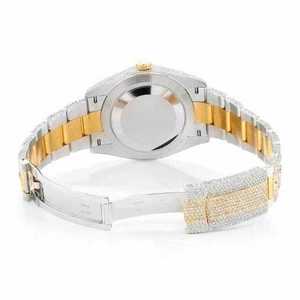 Luxury Iced Out Moissanite <b>Watch</b> for <b>Men</b> Two Tone Stainless Steel VVS Diamond Look Automatic Hip Hop - Product Image 6