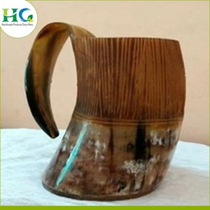 Jarra de Cerveza con Forma de Cuerno |   Taza Artesanal Natural para Cerveza, Cerveza Alemana, Miel o Estilo Vikingo, Vajilla para Bar, Regalo, Precio Mayorista para Exhibición en Bar Doméstico, Premium - Product Image 4