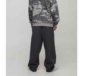 Pantalon de survêtement ultra ample pour homme, style streetwear, doublé polaire, chaud, style minimaliste, cordon de serrage réglable, avec poches - Product Image 2