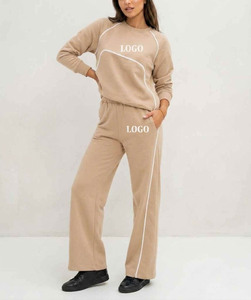 Fashion Women Athleisure Sweatsuit Minimalist Burgundy <b>Matching</b> Set Oversized Pullover & Sweatpants - Product Image 5