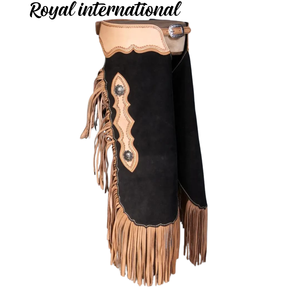 ชุดขี่ม้าหนังแท้คุณภาพพรีเมียม ROYAL INTERNATIONAL แบบตะวันตก พร้อมพู่ห้อย สำหรับขี่ม้า โรดีโอ แรนช์ และป้องกันการบาดเจ็บ - Product Image 1
