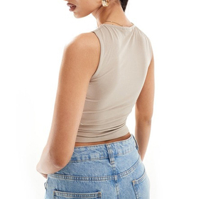 Oferta Especial 2025 Nuevo Diseño Top Corto Blanco sin Logotipo para Mujer, Camiseta sin Mangas 100% Algodón Ecológico - Product Image 2
