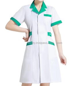 Doctor abrigo largo para hombres veterinario belleza enfermera Scrub abrigo manga corta Chaqueta larga laboratorio investigación ropa de trabajo uniforme médico - Product Image 1