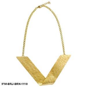 Collier pendentif en laiton texturé en forme de V fait main, chaîne dorée, revêtement anti-ternissement, longueur 22 pouces, pour femme - Product Image 5