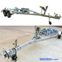 Remorque marine galvanisée robuste Hyroad pour bateau |   Modèle d'une capacité de charge de 2000 kg (7100x2300 mm) |   Conception à double essieu