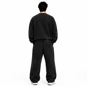 Survêtement d'hiver noir pour homme, le plus vendu, durable, style streetwear, avec fermeture éclair intégrale, col montant, coupe ample, décontracté, poches latérales, personnalisable - Product Image 2