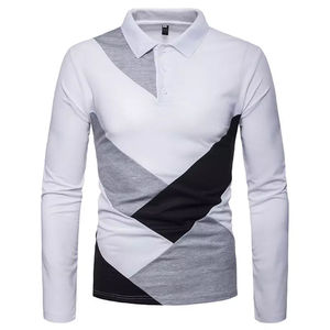Mens Long Sleeve Polo Shirt Relaxed Fit Contrast Collar Solid Color Soft Breathable Casual Daily Wear <b>Classic</b> Style Top - Product Image 5