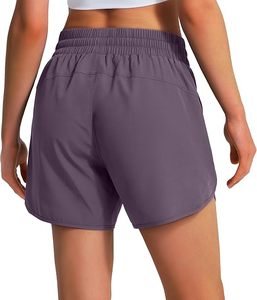 Shorts de sport décontractés pour femmes, taille haute, séchage rapide, légers, avec poches zippées, personnalisables - Product Image 3