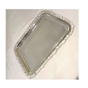 Bandeja Metálica de Uso General para Servicio de Alimentos en Restaurantes, Bandeja Rectangular Moderna de Metal para Frutas, Bandeja Decorativa Metálica para el Hogar - Product Image 1