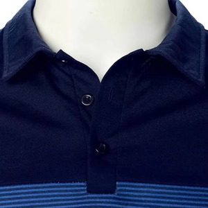Polo de Punto para Hombre, Manga Corta, Bloques de Color, Transpirable, Ropa Casual, Diseño de Rayas Negras y Beige, Personalizable, Venta al por Mayor, OEM - Product Image 5