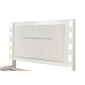 <b>Queen</b> <b>Size</b> LED <b>Bed</b> with Wood Up-Holstery Milky White Color - Product Image 3