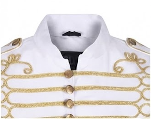 <b>White</b> Steampunk <b>Jacket</b> Napoleonic Hussar Coat Historical Uniform Style for <b>Men</b> Parade Costume - Product Image 5
