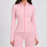 Ensemble de sport 2 pièces pour femme, uni, à fermeture éclair intégrale, séchage rapide, pour yoga, course, gym, fitness, entraînement, écologique, personnalisable