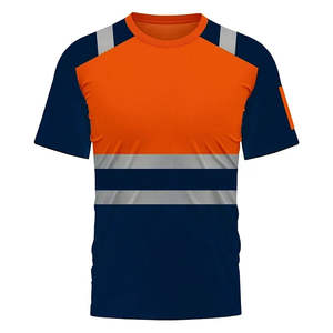 Camiseta de algodón reflectante de alta visibilidad para hombre, ropa de trabajo de seguridad de alta visibilidad, camiseta ligera para construcción, ropa de trabajo. - Product Image 1