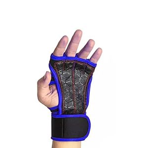 Gants de fitness bleus à compression avec support de poignet pour l'haltérophilie, équipement d'entraînement professionnel pour la salle de sport - Product Image 3