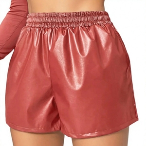 Shorts de Cuero para Mujer, Cintura Alta, Pantalones Cortos de PU, Flexibles, para Club, Shorts de Cuero para Mujer, Cintura Alta - Product Image 5
