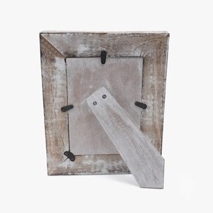 Rustic Wood Photo <b>Frame</b> 4x6 Inch Rectangular Handmade Tabletop Decor White Distressed Finish Vertical Orientation - Product Image 4