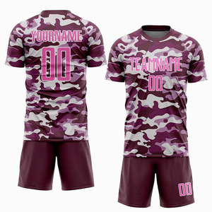 Ensemble de maillot et short de football camouflage personnalisé, impression par sublimation, polyester respirant, kit d'équipe unisexe pour adultes - Product Image 3
