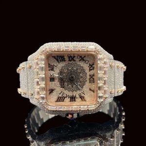 Splendid Gift Jewelry Diamond <b>Watch</b> Square <b>Case</b> 28mm Analog ETA Quartz Movement Sapphire Crystal Moissanite Silver Casual Luxury - Product Image 1