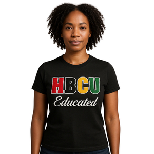 Camiseta Hbcu Educated de Manga Corta con Cuello Redondo, Corte Regular, Jersey de Algodón, Diseño Casual con Letras Estampadas en la Parte Delantera para Hombre - Product Image 3