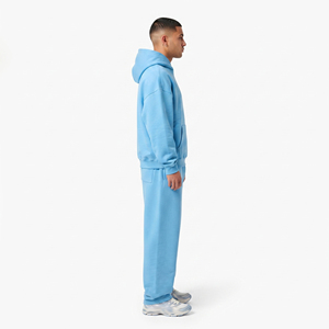 Men's Fleece Tracksuit Long Sleeve <b>Drop</b> Shoulder Sweat Tracksuit Casual Drawstring Waist Pullover Baggy Oversize Tracksuit Men's - Product Image 3