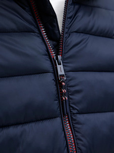 Veste matelassée légère OEM personnalisée coupe-vent imperméable vintage avec logo frontal, col montant, rembourrage en coton, unisexe, pour l'hiver - Product Image 6