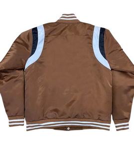 Chaqueta Bomber de satén de último diseño para hombre/chaqueta universitaria hecha a medida/chaquetas universitarias de satén bordadas personalizadas al por mayor - Product Image 6