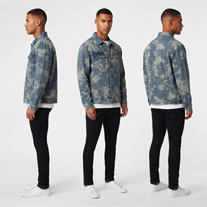 Men Distressed Washed <b>Denim</b> Jacket High Quality Polyester Cotton Turn Down Men's Canvas Jeans Jackets Button Closure <b>Denim</b> <b>Coat</b> - Product Image 6