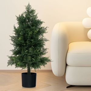 Albero di Cedro Artificiale con Vaso per Decorazione Ufficio e Veranda - Product Image 1