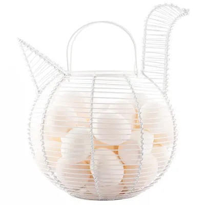 Elegant Design Black Egg Storage Holder Organizer Metal Chicken Egg <b>Basket</b> With Handle for Home Kitchenware Use - Product Image 2