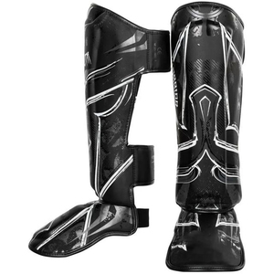 Espinilleras de Boxeo de Cuero PU, para Entrenamiento de MMA y Kick Boxing, con Doble Correa y Cierre de Cordones, Protección Integral y Transpirable - Product Image 3