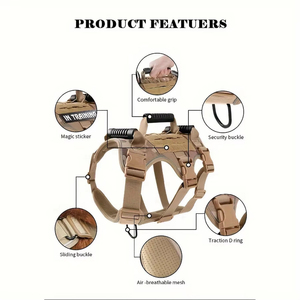 Heavy Duty No-Pull Dog Harness Adjustable Reflective Vest <b>Top</b> Grab Handle D-Ring Breathable Mesh Large Dogs Wholesale OEM - Product Image 4