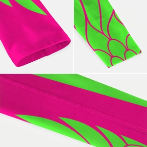 Mangas de brazo con estampado geométrico para mujer, poliéster con impresión digital UPF50+, longitud tres cuartos - Product Image 5