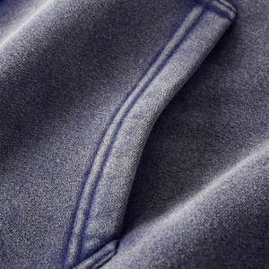 Sweat-shirt à capuche zippé surdimensionné pour homme, style streetwear, personnalisé, vintage, délavé à l'acide et au délavage à la pierre, en coton épais, uni et vieilli - Product Image 4