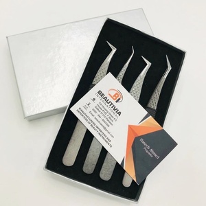 Pinces à extensions de cils professionnelles personnalisables à marque privée, prise en main robuste, testées à la main, en acier inoxydable de qualité chirurgicale - Product Image 1