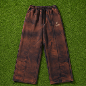 Pantalon de jogging molletonné épais délavé à l'acide pour homme, avec logo personnalisé, marron vintage, coupe large et ample, style streetwear, surdimensionné 2026 - Product Image 6