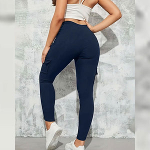 Wholesale Women's Casual Breathable Anti-Wrinkle Plain Dyed <b>Overalls</b> High Waist Full Length Pants - Product Image 4