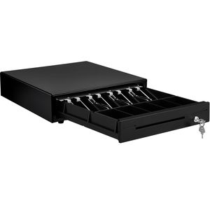 Cassetto Registratore di Cassa da 13 Pollici 12V per Sistema POS, 4 Scomparti Banconote, 5 Scomparti Monete, Vassoio Contanti Rimovibile, 2 Chiavi Incluse, Cassetta Portamonete - Product Image 1