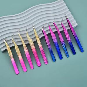 Pinzas de Precisión para Pestañas de Acero Inoxidable Grandes, Virales 2026, de Alta Calidad, para Extensión de Pestañas Postizas, con Logotipo Personalizado y Opciones Multicolor - Product Image 1