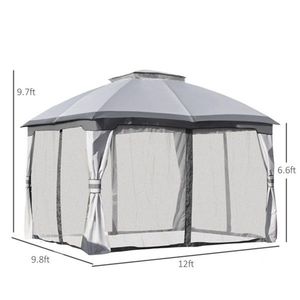 Gazebo da Esterno Grigio 3,6m x 3m - Product Image 2