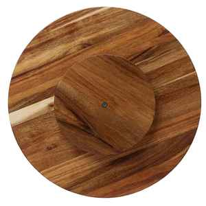 Juego de tablas de cortar de bambú carbonizado de madera maciza con mango fácil de agarrar y bandeja para jugos, tabla de cortar de madera de acacia completa - Product Image 3