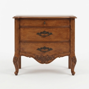 Rustic Solid Wood Nightstand 2 Drawer <b>Bedside</b> <b>Table</b> Vintage Bedroom Furniture - Product Image 1